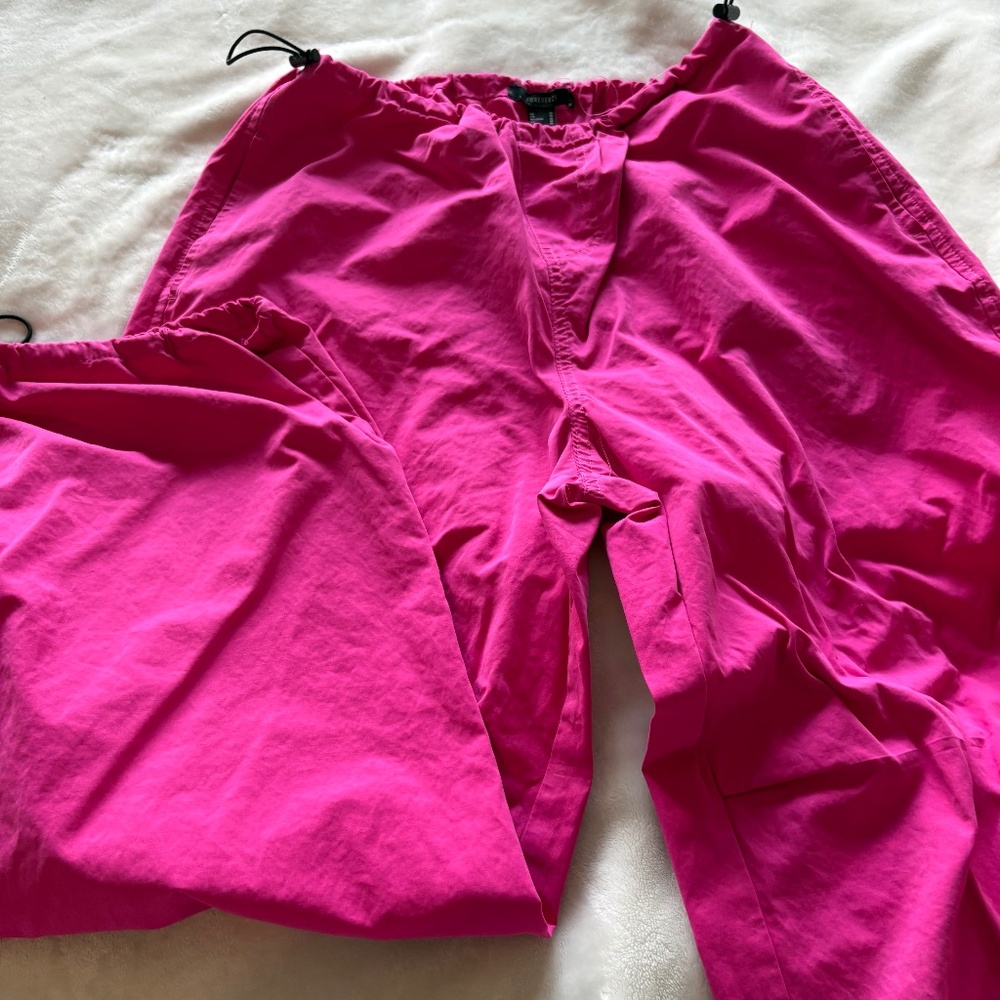 Pink drawstring pants